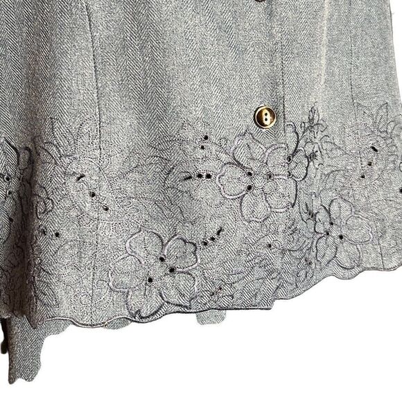 Alfred Dunner Women Petite Blazer Jacket Floral Embroidered Mallard Suit - Picture 7 of 14